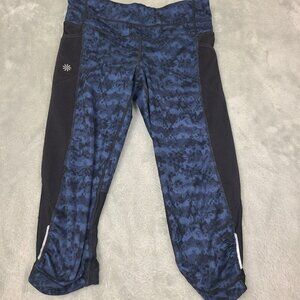 Athleta Blue Dapple Be Free Knicker Tight‎ Yoga Fitness Pant #597200 Size XS